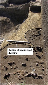 Figure 2. At II level 7 showing a pit dwelling, northern view.